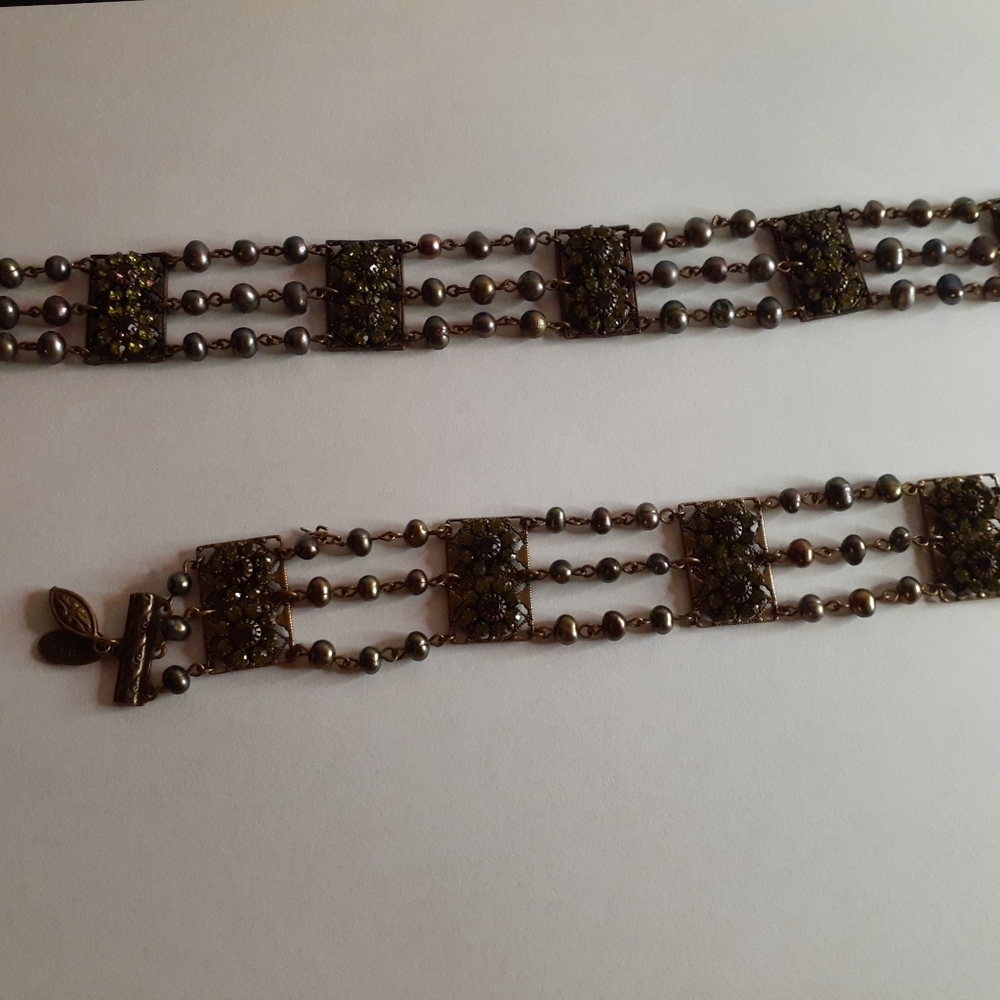 STUNNING Antique Anatoli Turkish Choker & Bracelet Set.